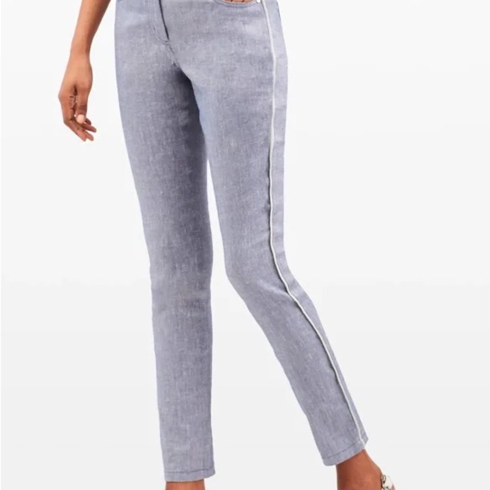 Per Se by Carlisle womens linen blend  pants Size in Light blue